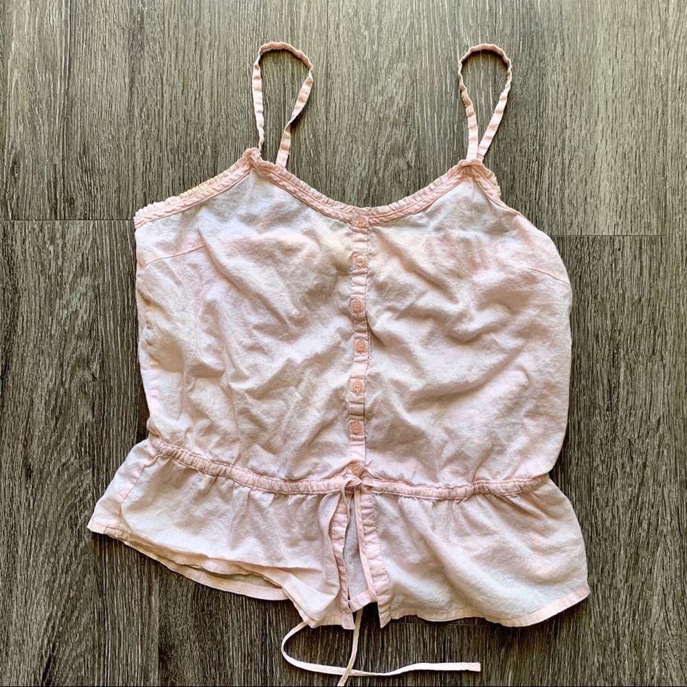 Forever 21 Button Up Tank Top Blush Pink Medium